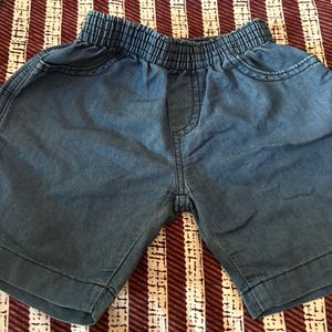 Denim Cotton Shorts For Boys Of 2-4 Age Group