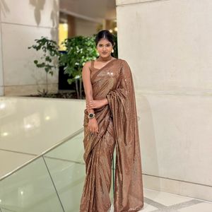 Coffee Brown Georgette Saree