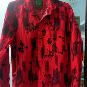 Shirt  38* Size Red Colour and Black Design