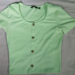 Scoop Neck Green Top