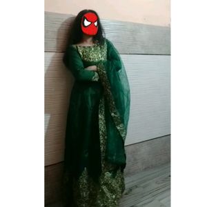 SALE!!! Green Embroidered Gown