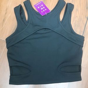 BLACK CUT OUT SLEEVELESS TOP