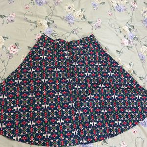 Printed A Line Skirt