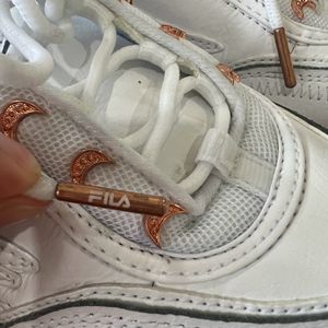 Original Fila Disruptor White Shoes With Rose Gold