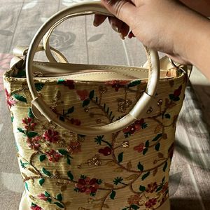 Embroidered Unused Handbag