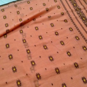 Cotton Saree In Orange Colour