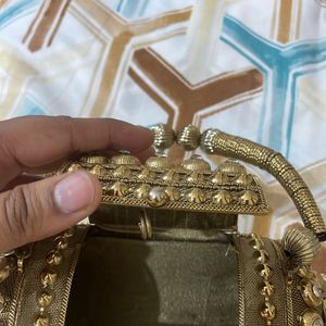 Bridal Golden Antique Purse