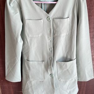 Shoulder Pad Mint Green Korean Jacket/blazer