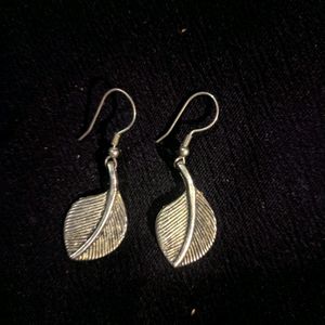 Oxidized Leaf Earrings