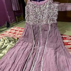 Lavender Women Suit Gown Dress