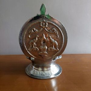 White Brass ashtalakshmi vilakku with annapakshi