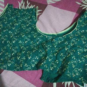 Green Kadhai One Side Of 36 Cotton Blouse