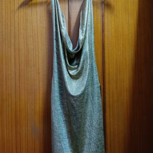 New Cowl Neck Metallic Dress