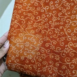 Orange Printed Saree