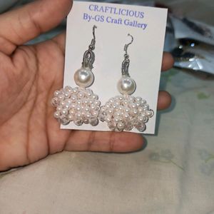 Handmade Pearls Jhumka