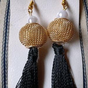 Fancy Black and Gold Earrings