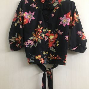 Women Black Floral All Over Printed Shirt