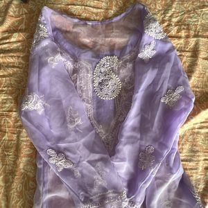 Purple chikankari Kurti