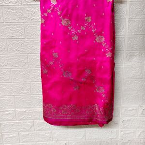 Hot Pink Banarasi Saree