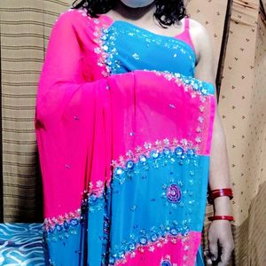 Full Stone Work Only Saree Not Blouse