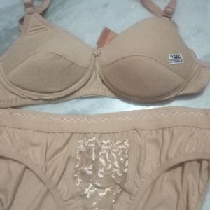 Combo Of Cream Colour Bra And Panty