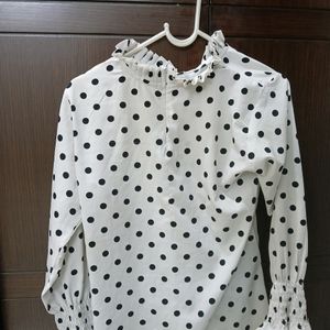 Full Sleeved Polka Dot Shirt