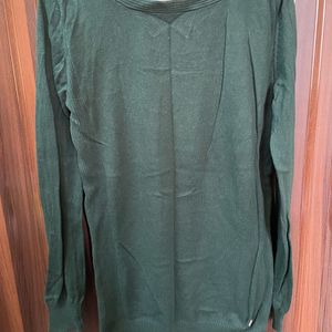 Bottle Green Color Winter Wear Top