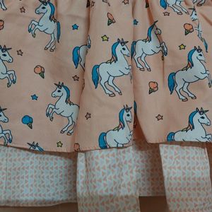 Peach Colour Unicorn Frock