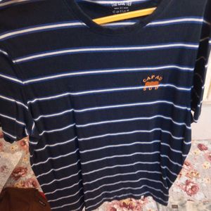 Lee Cooper L Size Blue Stripes Tshirt