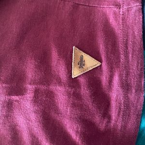 Roadster Maroon Color Loose Fit Tshirt