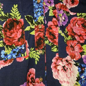 Branded Navy Blue Floral Top