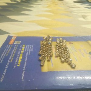 Golden Jhumkas With Buttons