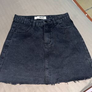 Charocal Black Denim Skirt