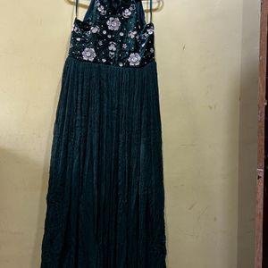 AND Green Embroidery Maxi Dress Size L