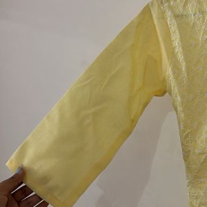 Yellow Women Chikankari Kurta