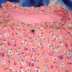 Flower Print Pink Top