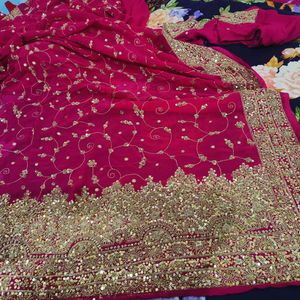 Bridal Rani Pink Colour Saree