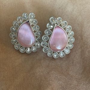 Sterling Silver Pink Stud(big)