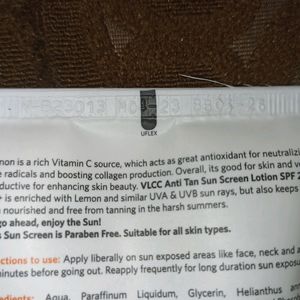 VLCC Anti Tan Sunscreen Lotion SPF 25 With Lemon