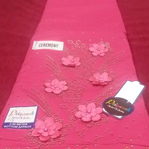 Magenta Colour Suit Material With Embroidery Work In Dupatta