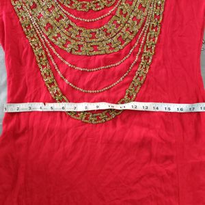 Aline Front Slit Embroided Kurta