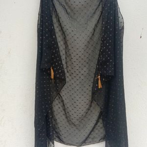 Black Georgette Wearable Scarf