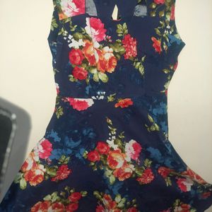 Floral Unique Summer Strechable Knee Length Frock