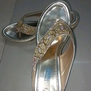 Golden Partywear Wedges Footwear Size -39