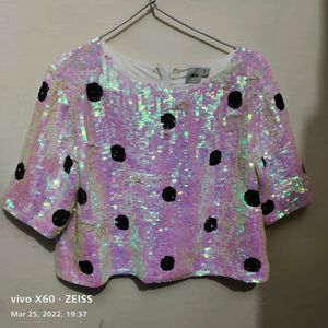 sequin crop top