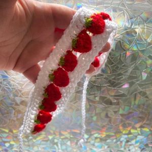 Handmade Crochet Cute Strawberry Headband