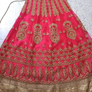 Wedding Lehenga With Long Dupatta Ghagra Style