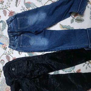 Combo Of Denim & Cotrise Pant For 5-6 Years