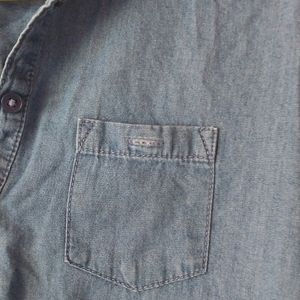 Denim karta with collar