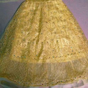 Yellow Colour Mirror Work Anarkali Dress Set